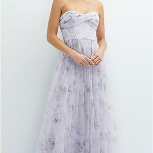 Lilac floral sweetheart corset gown- Dessy Collection size 12